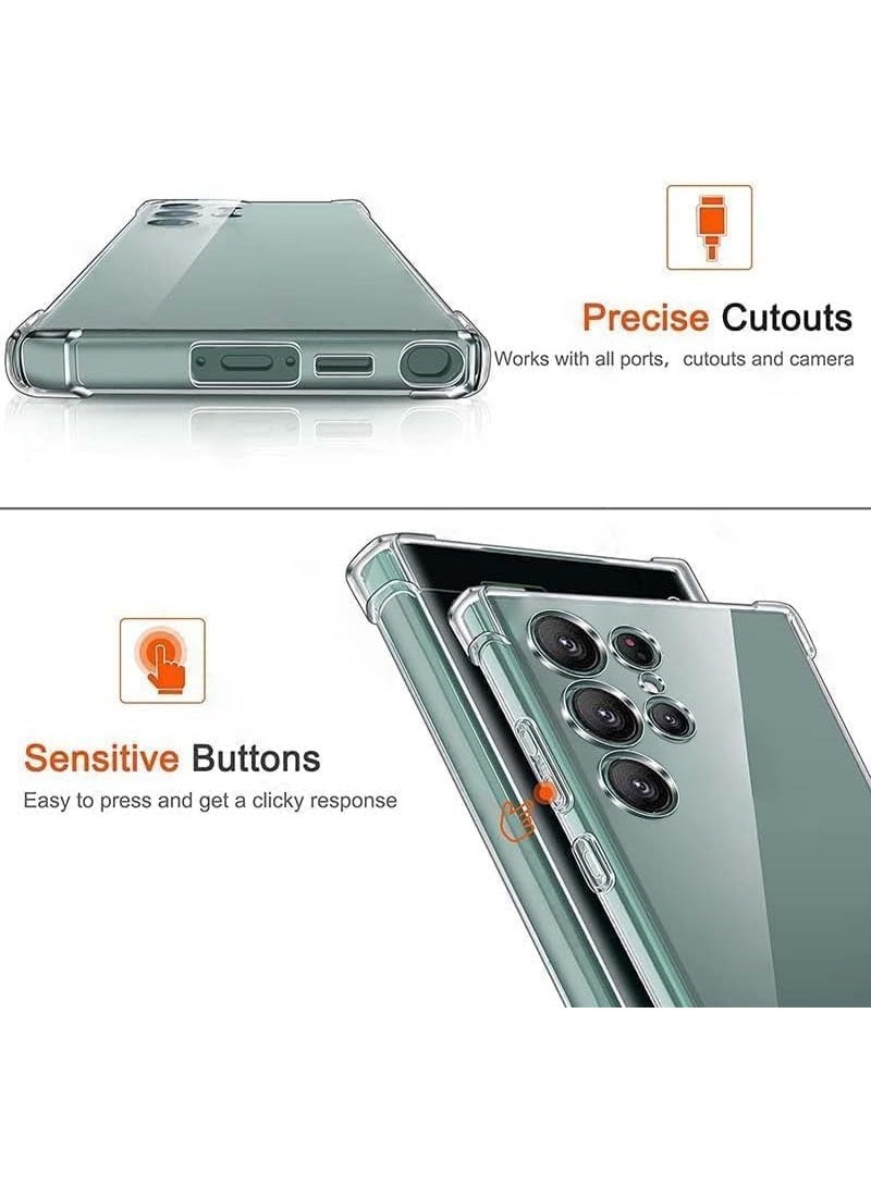 Samsung Galaxy S24 Ultra Case Crystal Clear Galaxy S24 Ultra Cover Slim Flexible TPU Airbag Bumper Shock Absorption Rubber Soft Silicone Case Cover Fit for Samsung Galaxy S24 Ultra 5G - Image 3