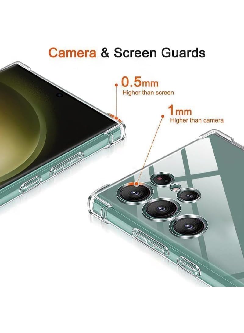 Samsung Galaxy S24 Ultra Case Crystal Clear Galaxy S24 Ultra Cover Slim Flexible TPU Airbag Bumper Shock Absorption Rubber Soft Silicone Case Cover Fit for Samsung Galaxy S24 Ultra 5G - Image 4