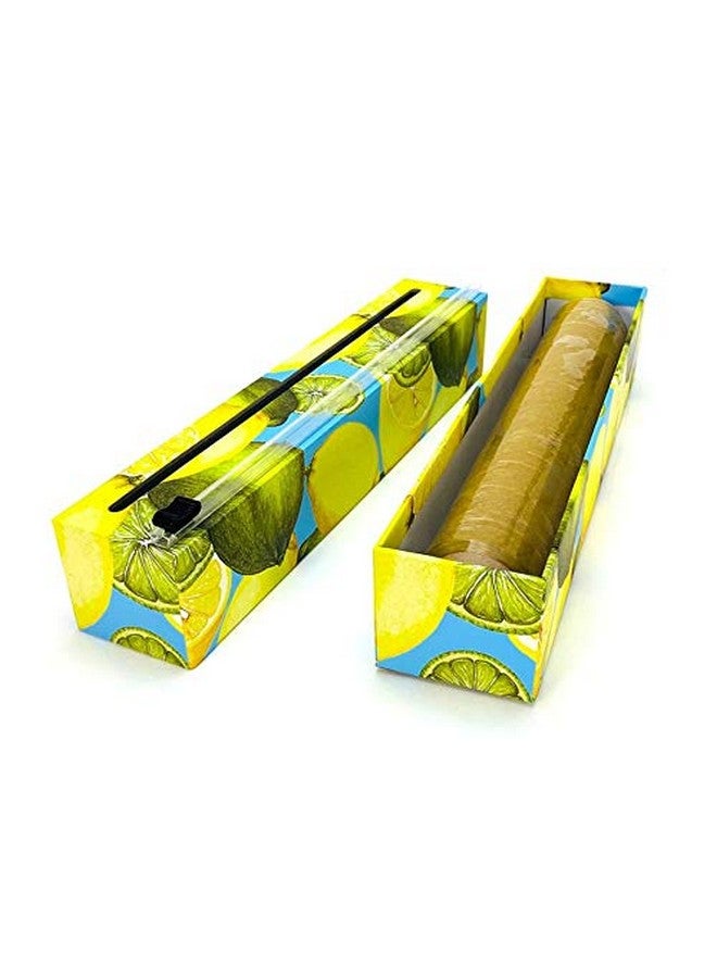 Chicwrap Lemon Refillable Plastic Wrap Dispenser - Includes 12" x 250' Roll Professional Grade Disposable Plastic Wrap - Reusable Dispenser w/Slide Cutter - Ideal Dispenser & Saves Money - Image 2