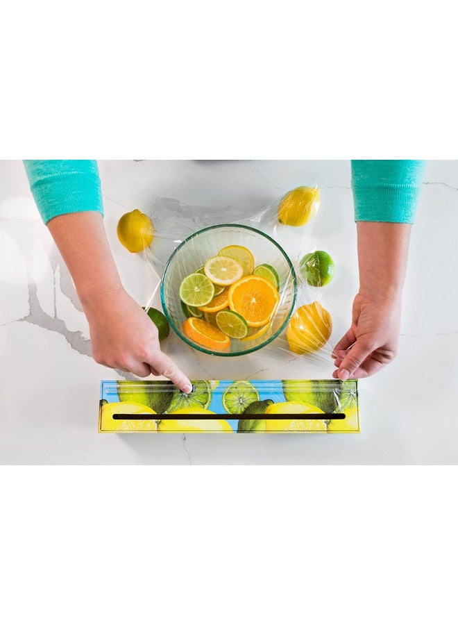 Chicwrap Lemon Refillable Plastic Wrap Dispenser - Includes 12" x 250' Roll Professional Grade Disposable Plastic Wrap - Reusable Dispenser w/Slide Cutter - Ideal Dispenser & Saves Money - Image 3