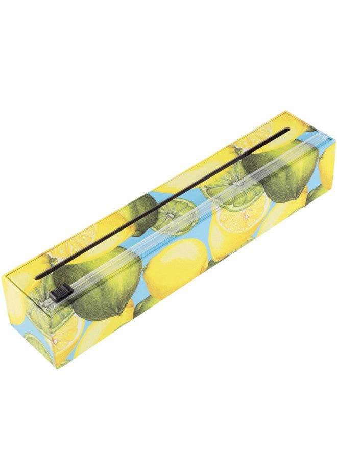 Chicwrap Lemon Refillable Plastic Wrap Dispenser - Includes 12" x 250' Roll Professional Grade Disposable Plastic Wrap - Reusable Dispenser w/Slide Cutter - Ideal Dispenser & Saves Money - Image 1