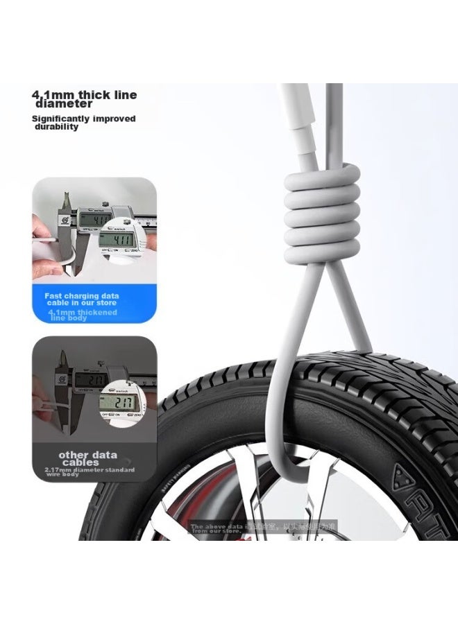 كومباتيبل متوافق مع كابل شحن Vivo/iqoo، كابل بيانات الشحن السريع 120w، لـ Neo9/8/7/6 Aikoo 66w شاحن سيارة ثنائي المحرك USB شحن سيارة سريع، 1 متر - Image 4