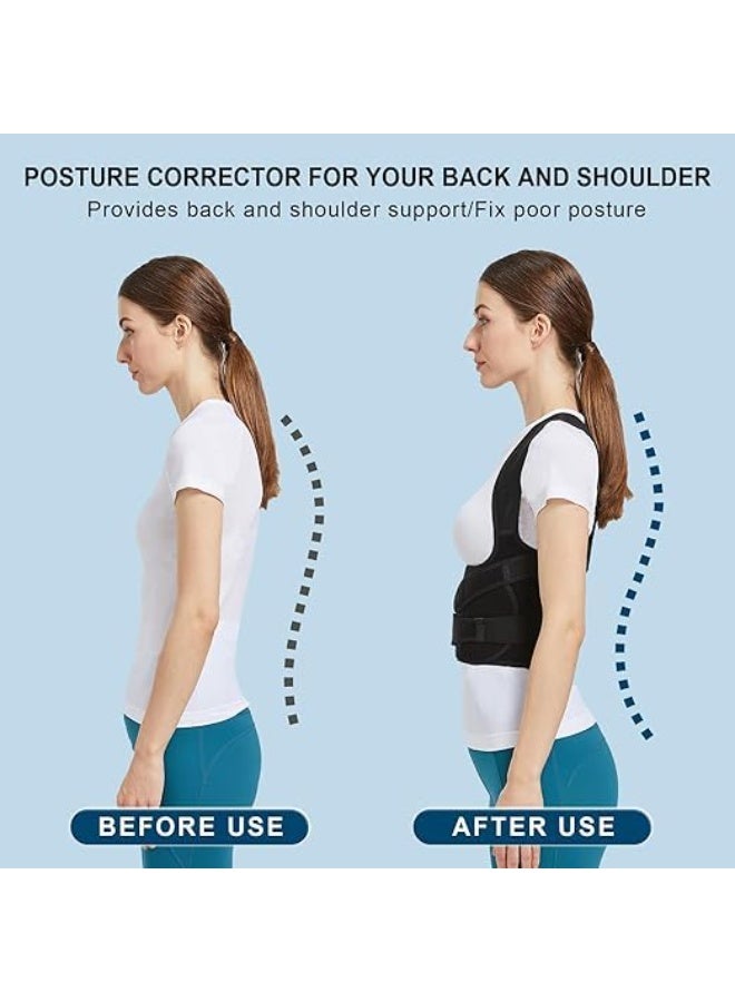 Back Posture Corrector Brace for Men & Women, Adjustable Upper and Lower Back Support, Shoulder Support, Posture Trainer, Size M - Image 3
