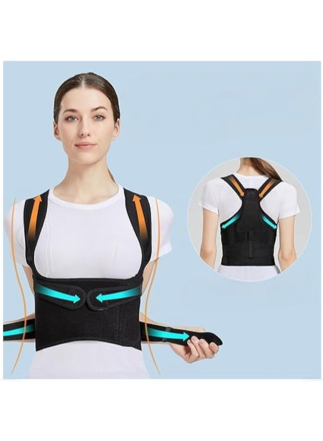 Back Posture Corrector Brace for Men & Women, Adjustable Upper and Lower Back Support, Shoulder Support, Posture Trainer, Size M - Image 2