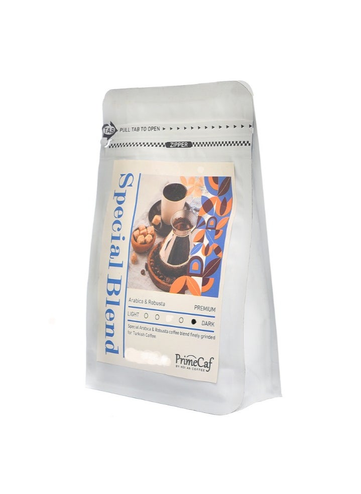PrimeCaf - Special Blend & High Quality Turkish Coffee Arabica & Robusta, Dark Roasted, with cardamom, 250 gm - Image 1