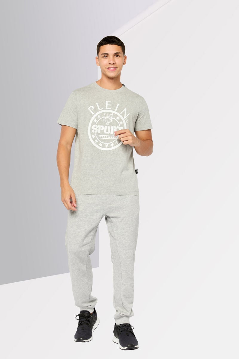 PHILIPP PLEIN Plein Sport Men Sportswear Fit Short Sleeve Outdoor T Shirt, Grey - Image 2