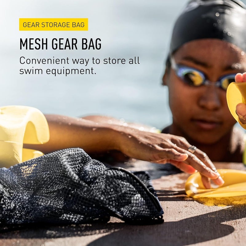 FINIS Mesh Gear Bag for Swim Equipment - Quick-Dry Nylon - Drawstring Closure - Zip Pocket - Hook Attachment - Image 2