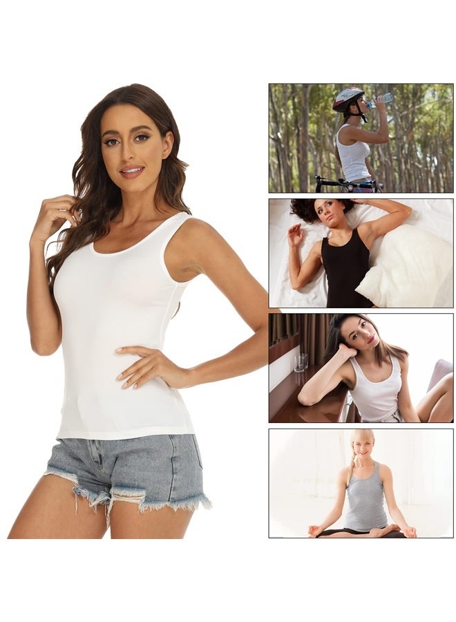 BQTQ 5 Pcs Womens Tanks Top Sleeveless Tank Top Ladies Undershirt Tank for Women, M - Image 3