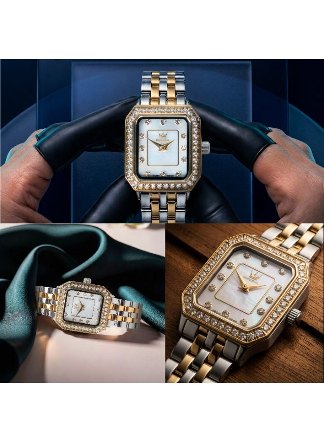 IMPERIAL Women's 2TGP Stainless Steel Watch, White MOP Dial, Y121 Movement, Butterfly Clasp, 3ATM Watch for Women | IMP.GZ8692L8993 - Image 4