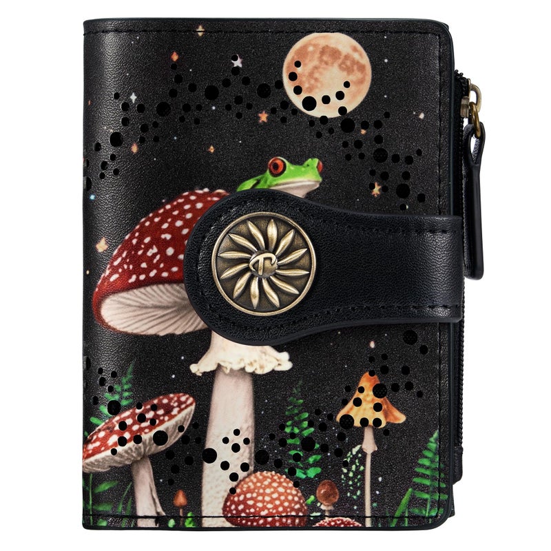 Tipmile Small Wallet Women Coin Pocket Bifold RFID Blocking Card Holder Leather Wallets with Zipper - Image 1
