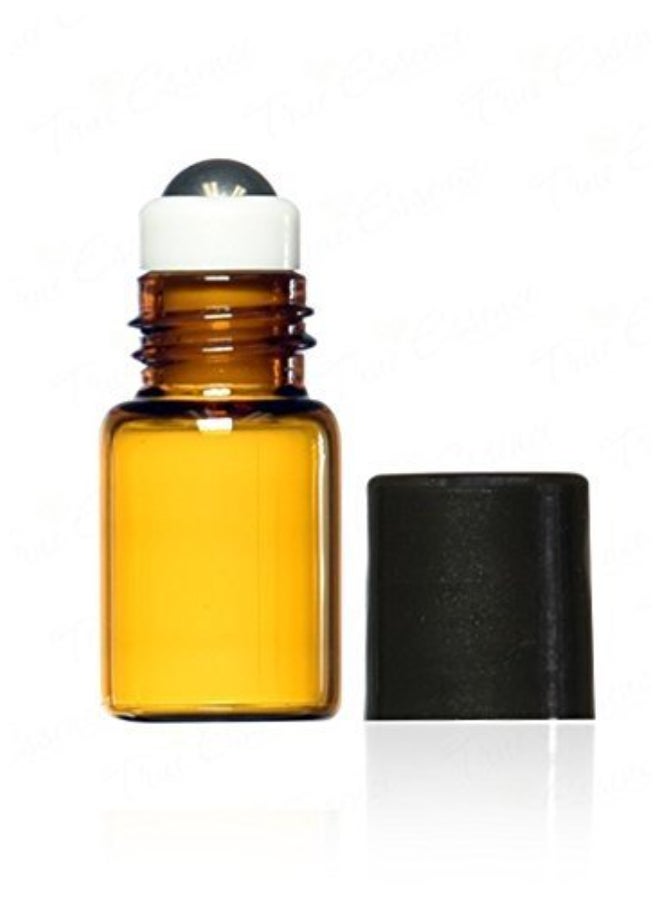 True Decor True Essence 2 ml 58 Dram Amber Glass Mini Rollon Glass Bottles with Metal Roller Balls Refillable Aromatherapy Essential Oil Roll On 12 - Image 1
