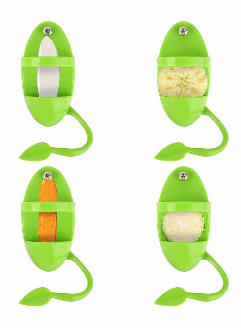 KASTWAVE Bird Feeding Cup Rack, 2 Pcs Bird Cuttlebone Holder with Perches Plastic Cuddle Bone Feeding Racks - Image 4