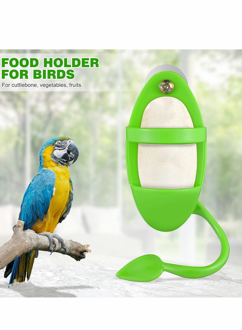 KASTWAVE Bird Feeding Cup Rack, 2 Pcs Bird Cuttlebone Holder with Perches Plastic Cuddle Bone Feeding Racks - Image 3