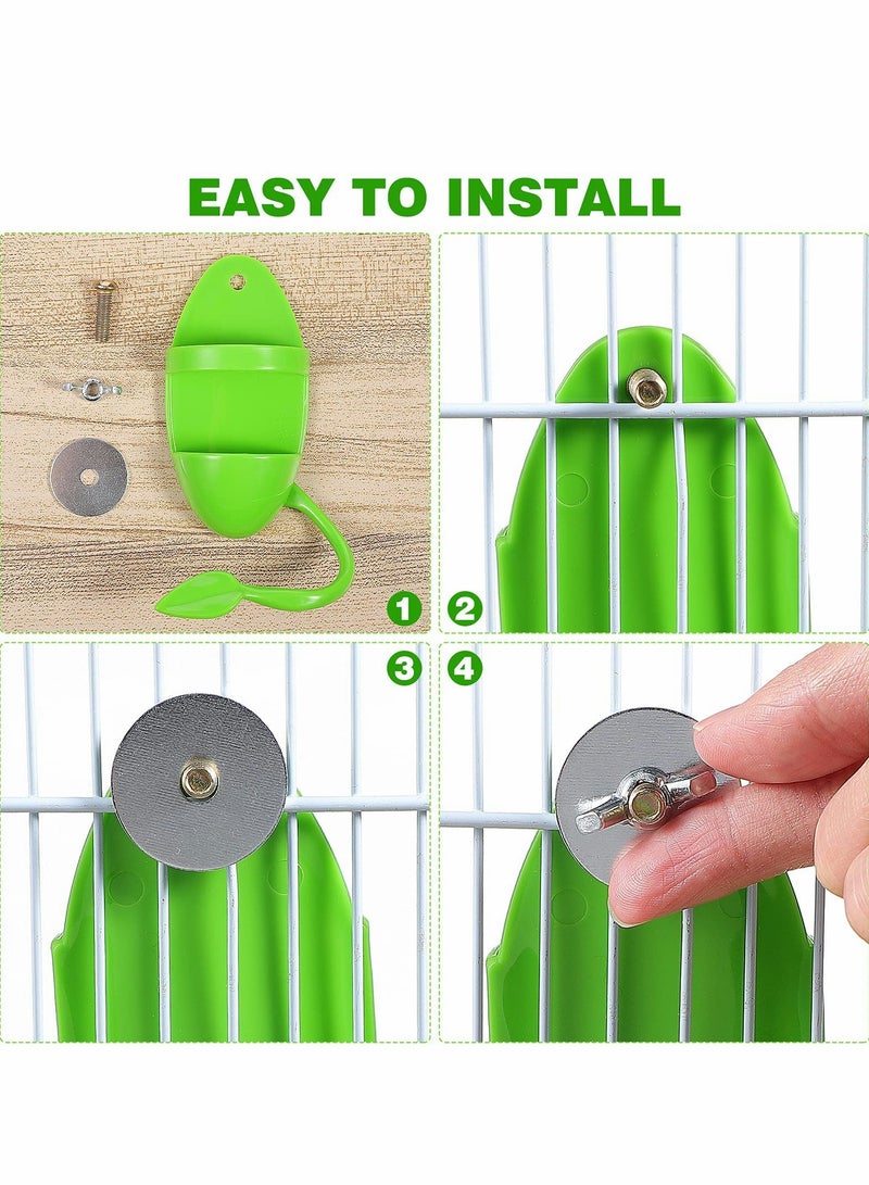 KASTWAVE Bird Feeding Cup Rack, 2 Pcs Bird Cuttlebone Holder with Perches Plastic Cuddle Bone Feeding Racks - Image 5