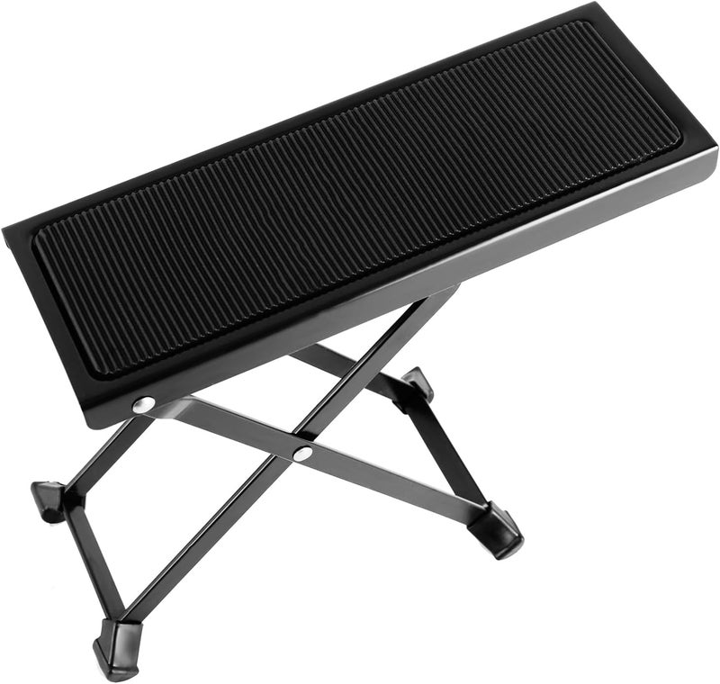 EastRock Guitar Footstool, Adjustable Metal Guitar Footrest with Anti-Slip Rubber Pad, Foldable Guitar Foot Stand for Classical/Acoustic/Electric Guitar - Image 1