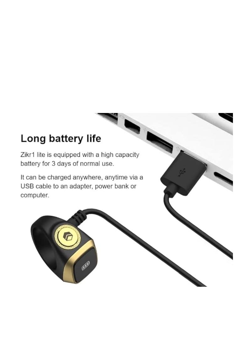 Zikr 1 Lite Smart Ring for Muslims Tally Tasbeeh Counter with Vibration Reminder - Image 5