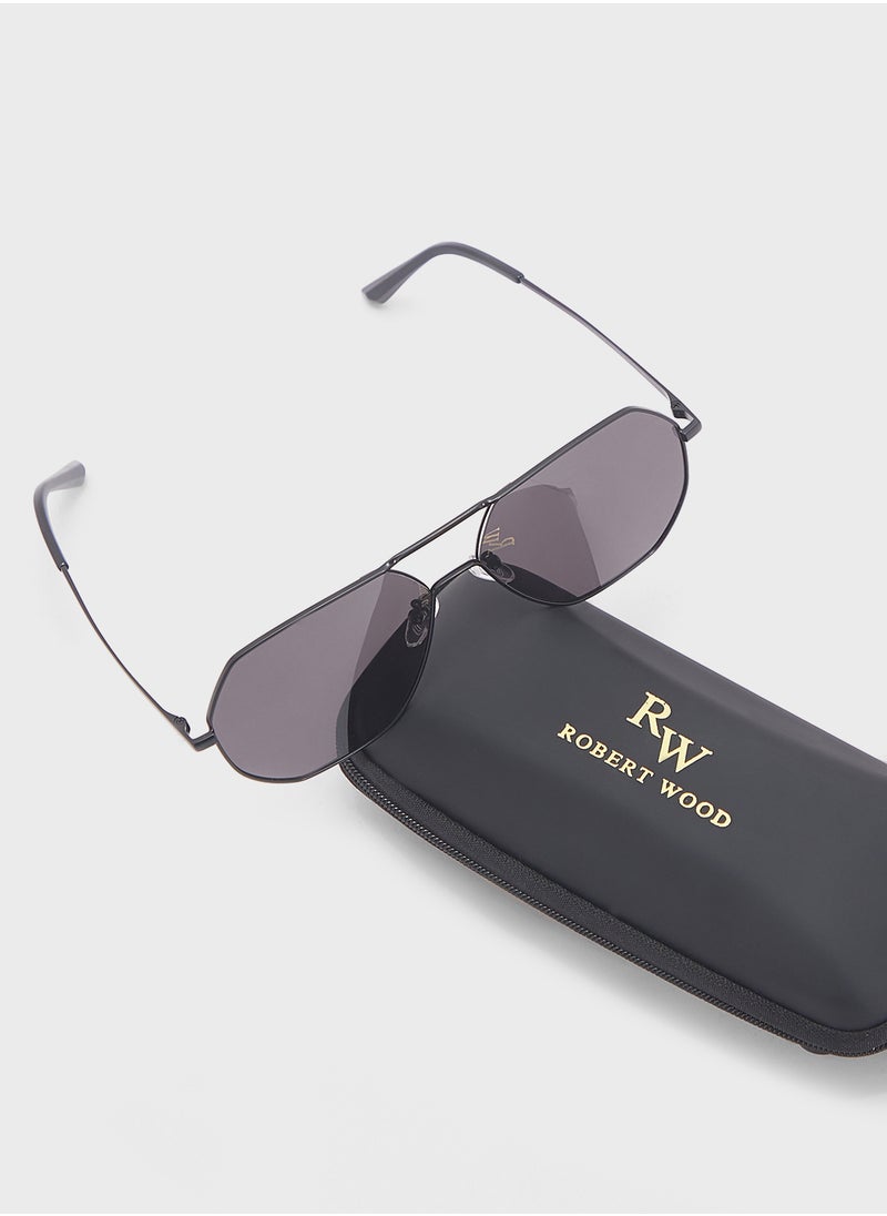 Robert Wood Polarized  Angular Aviator  Sunglasses  - Image 5