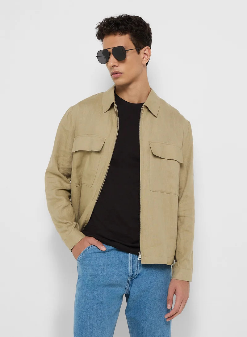 Robert Wood Polarized  Angular Aviator  Sunglasses