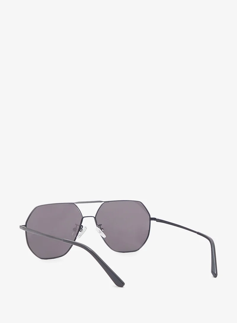 Robert Wood black Polarized  Angular Aviator  Sunglasses for Men | Best Price UAE