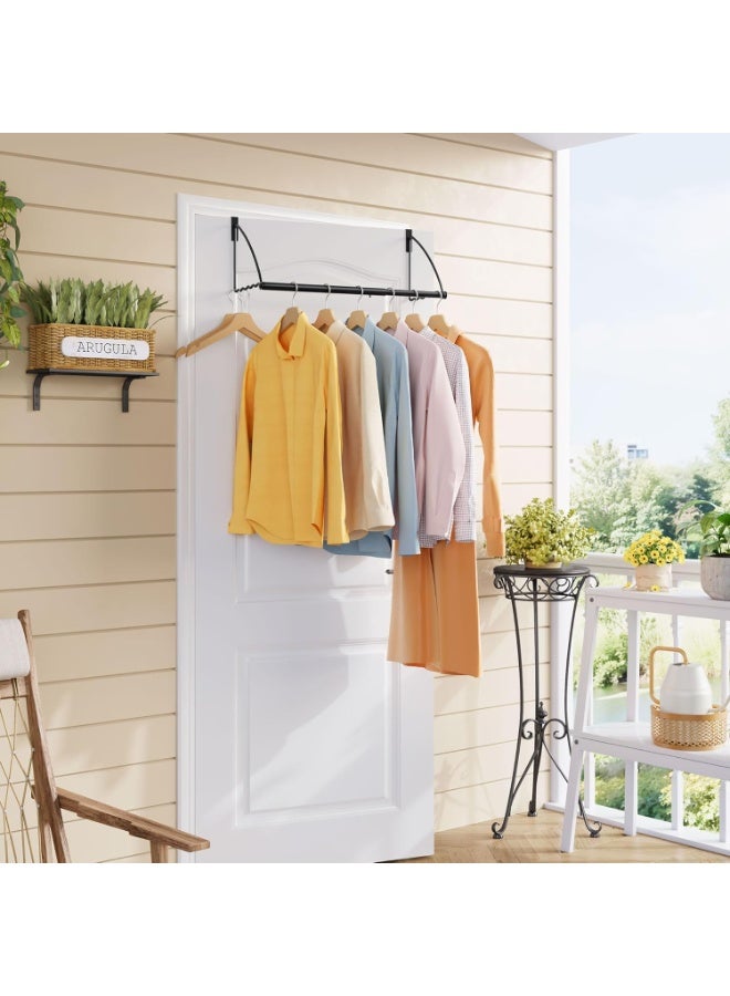 DUNISO حامل فوق الباب، شماعات أبواب للملابس، قابلة للتوسيع والتعديل، لتعليق المناشف، والمعاطف، شماعات رف الملابس فوق الباب لغرفة النوم، الحمام، أسود - Image 4