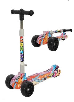 Generic 3 wheels Adjustable Height Skateboard foldable kick kids foot children scooter With Led Light for girls child  - Image 1