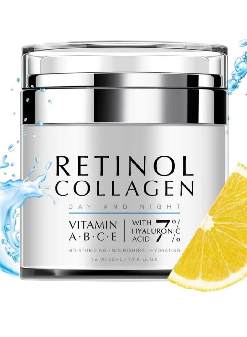 Retinol Cream for Face, Retinol & Hyaluronic Acid Face Cream, Anti-Aging Faces Moisturizer Creams, Day and Night Anti Aging Facial Moisturizer for Tightening Skin - Image 1