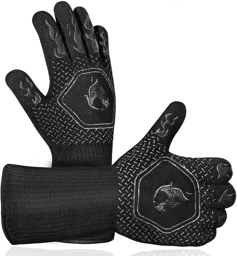 redriver HAMITOR BBQ Grill Gloves Heat Resistant 1472 High Temp Resistance Fireproof Glove for Grilling Smoking Barbecue  Washable Long Oven Mitts Extreme Hot Proof Mitts for Kitchen Cooking Baking 