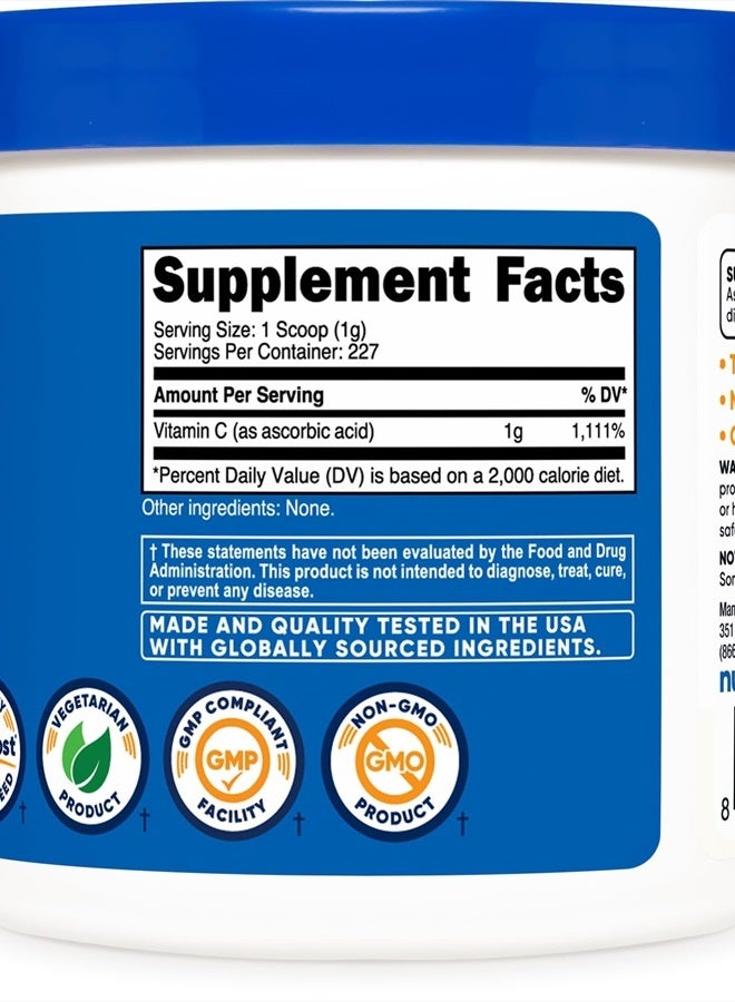 Nutricost فيتامين سي، حمض الأسكوربيك، بدون نكهة 8.1 أونصة - Image 5