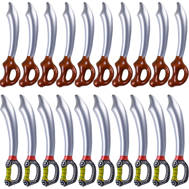 Haconba 20 Pieces Inflatable Pirate Swords Inflatable Swords Inflated Knife for Pirate Theme Party Birthday Swimming Pool Party Cosplay Halloween Costume Accessories Stage Props Water Toy - Image 3