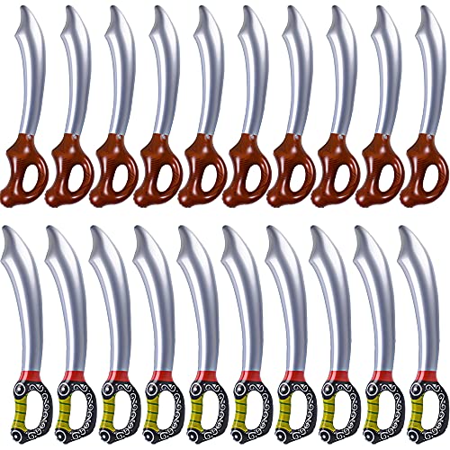 Haconba 20 Pieces Inflatable Pirate Swords Inflatable Swords Inflated Knife for Pirate Theme Party Birthday Swimming Pool Party Cosplay Halloween Costume Accessories Stage Props Water Toy - Image 1