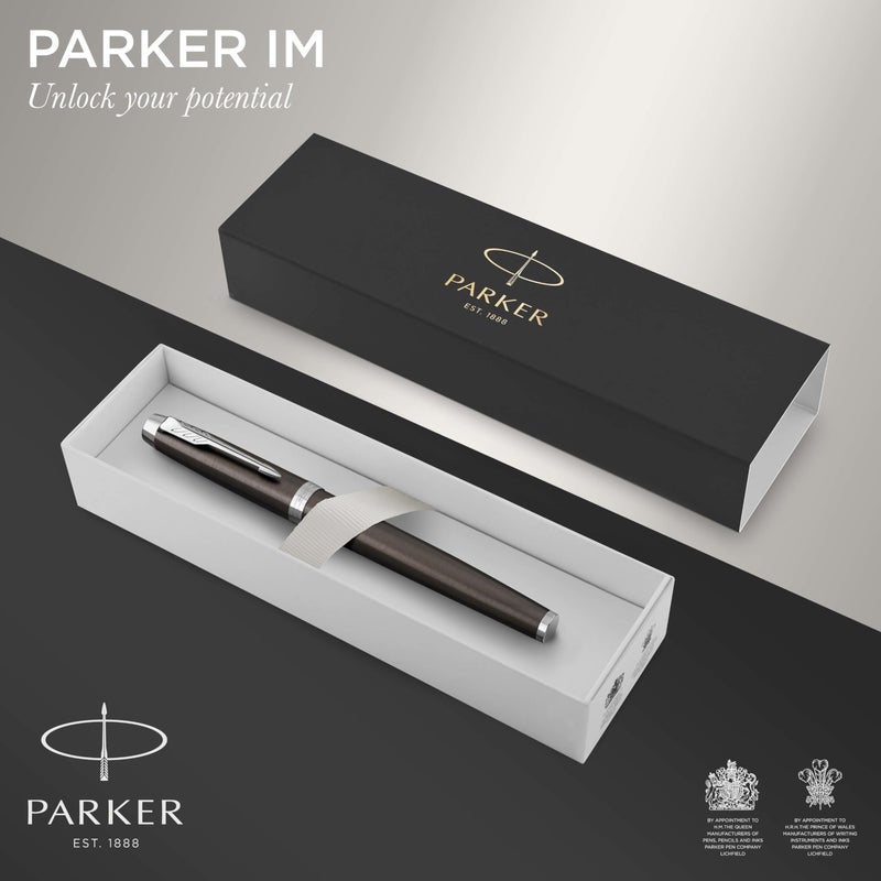 PARKER IM Fountain Pen, Dark Espresso, Fine Nib with Blue Ink Refill (1931650) - Image 2