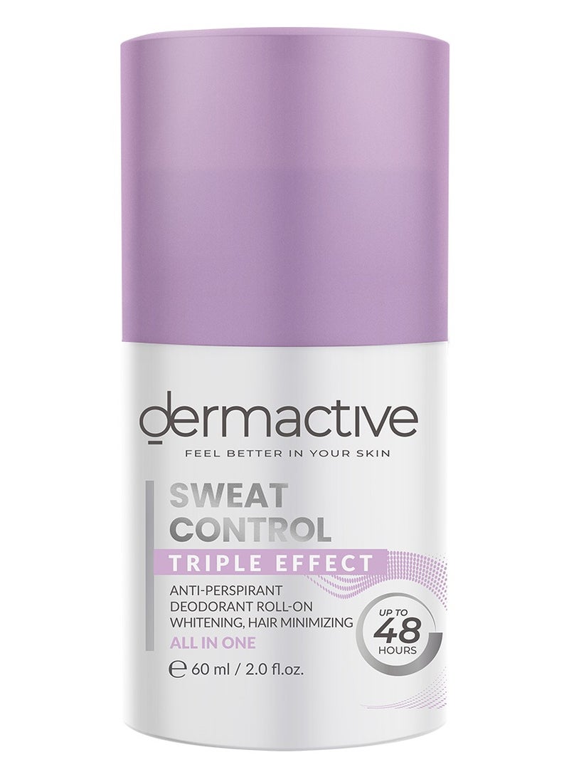 Dermactive Sweat Control Triple Effect Anti-Perspirant Deodorant Roll-On – 60 Ml
