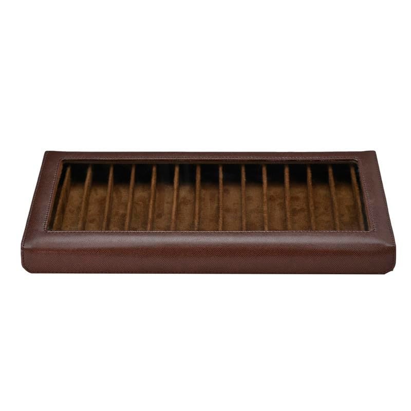 essart Faux Leather Pen Transparent Display Organizer Box for 15 pens in Snakebit-Brown Color - Image 5