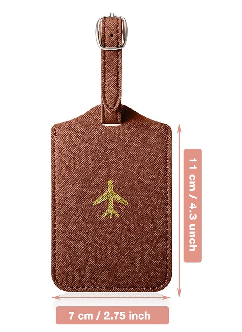 Beauenty Passport Covers and Luggage Tags, Passport Holder Travel Suitcase Tag (Brown)  - Image 4