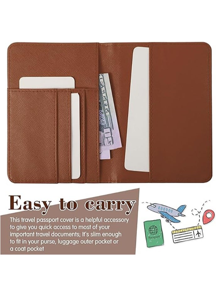 Beauenty Passport Covers and Luggage Tags, Passport Holder Travel Suitcase Tag (Brown)  - Image 5
