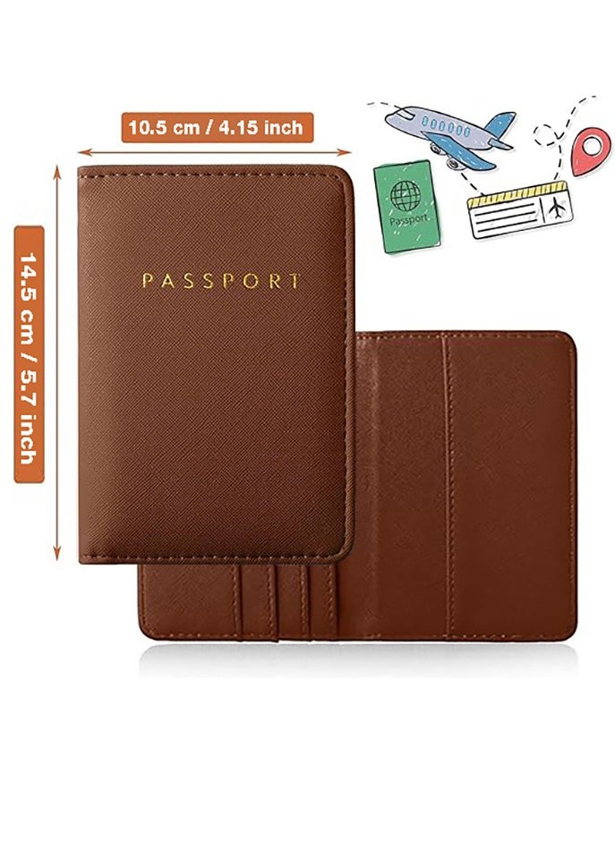 Beauenty Passport Covers and Luggage Tags, Passport Holder Travel Suitcase Tag (Brown)  - Image 2