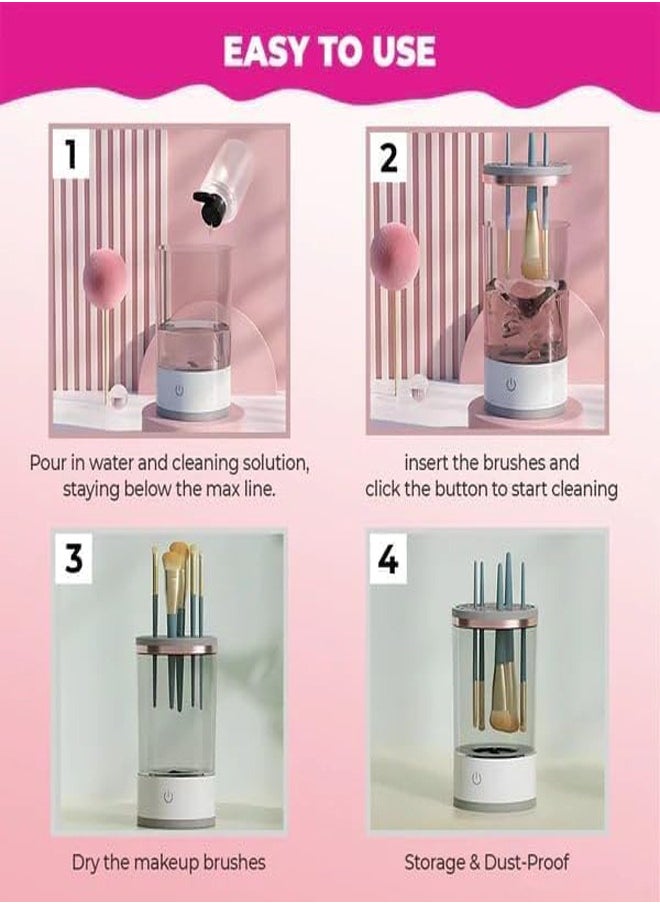 RATSAW - Electric Makeup Brush Cleaner Cosmetic Brush Cleaner 2024 New Portable Electric Makeup Brush Cleaner Automatic Spinning Makeup Brush Cleaner Fit For All Size Makeup Brush 1pc - Image 1