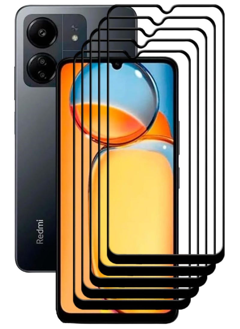 ACLIX 5 Pieces Antistatic ESD Dustproof Premium Quality High Definition Tempered Glass Screen Protector Designed For Xiaomi Redmi 13C - Image 1
