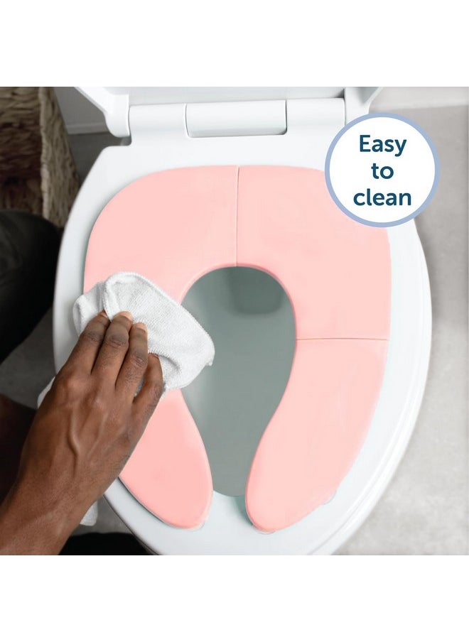 INOVERA (LABEL) - INOVERA Portable Folding Baby Toilet Seat - Kids Potty Training Seats for 0.5 to 5 years Child Toddler - Fits All Western Toilets - Non-Slip Suction Cups - Includes Free Travel Bag (Baby Pink) - Image 1