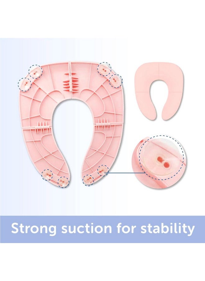 INOVERA (LABEL) - INOVERA Portable Folding Baby Toilet Seat - Kids Potty Training Seats for 0.5 to 5 years Child Toddler - Fits All Western Toilets - Non-Slip Suction Cups - Includes Free Travel Bag (Baby Pink) - Image 1