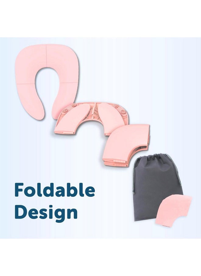 INOVERA (LABEL) - INOVERA Portable Folding Baby Toilet Seat - Kids Potty Training Seats for 0.5 to 5 years Child Toddler - Fits All Western Toilets - Non-Slip Suction Cups - Includes Free Travel Bag (Baby Pink) - Image 1