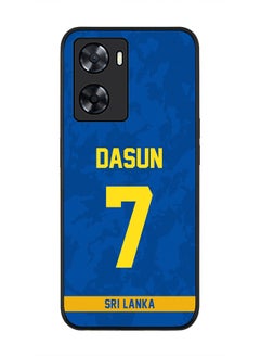 Rugged Black Edge Case for Oppo A57 4G, Slim fit Soft Case Flexible Rubber Edges Thin Cover - Player Name - Dasun Shanaka, Jersey Number- 7