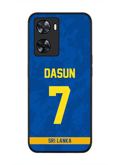 Rugged Black Edge Case for Oppo A57 4G, Slim fit Soft Case Flexible Rubber Edges Thin Cover - Player Name - Dasun Shanaka, Jersey Number- 7