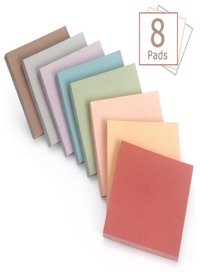 Eastern Wolf Sticky Notes 8 Pastel Colors 3x3in, Self-Stick Notes Pads with Easy to Post for School, Home, Office, 8 Pads/Pack, 80 Sheets/Pad - Image 2