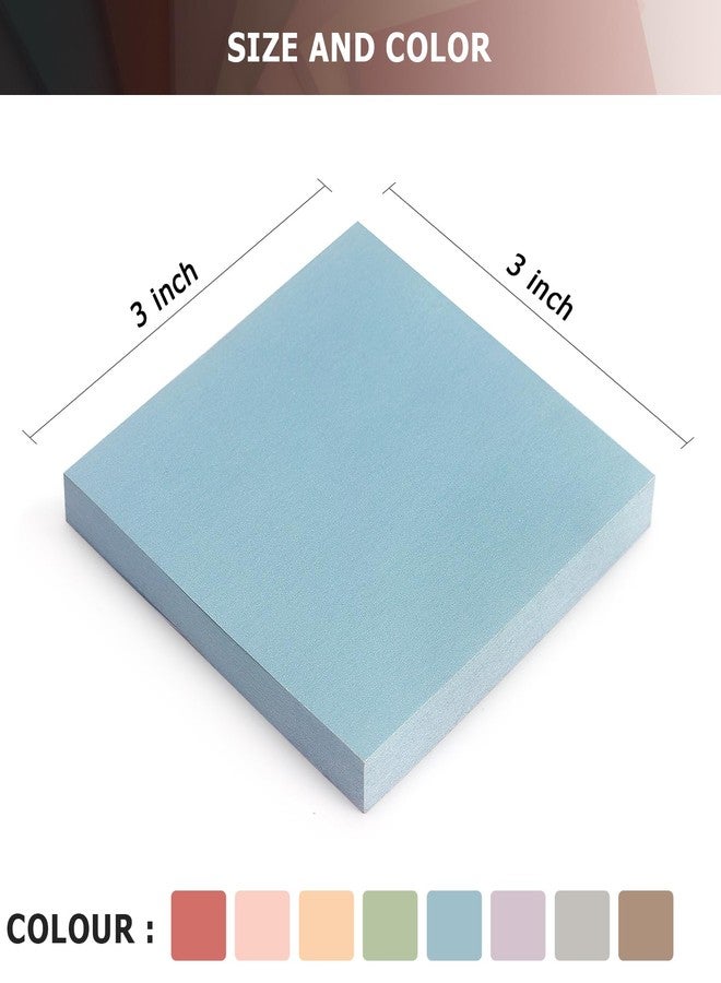 Eastern Wolf Sticky Notes 8 Pastel Colors 3x3in, Self-Stick Notes Pads with Easy to Post for School, Home, Office, 8 Pads/Pack, 80 Sheets/Pad - Image 3