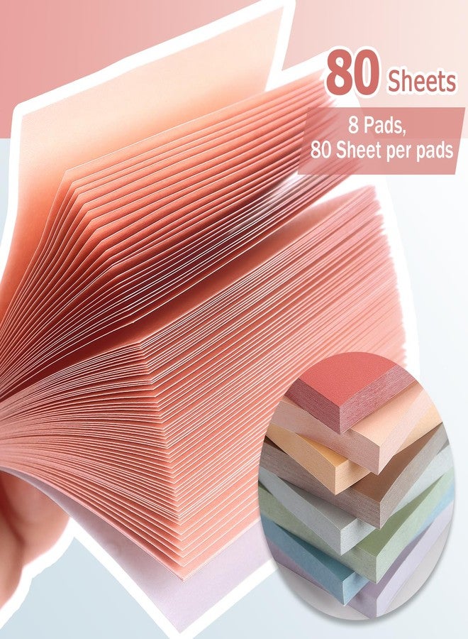 Eastern Wolf Sticky Notes 8 Pastel Colors 3x3in, Self-Stick Notes Pads with Easy to Post for School, Home, Office, 8 Pads/Pack, 80 Sheets/Pad - Image 5