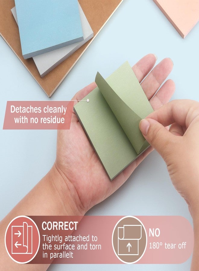 Eastern Wolf Sticky Notes 8 Pastel Colors 3x3in, Self-Stick Notes Pads with Easy to Post for School, Home, Office, 8 Pads/Pack, 80 Sheets/Pad - Image 4