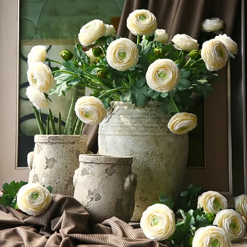 ASTRYAS Ranunculus Artificial Flowers, 10Pcs Fake Silk Ranunculus Flowers Faux Flower Bouquet for Wedding Bouquets Centerpieces Vase Home Table Kitchen Decorations(Hot Pink) - Image 4