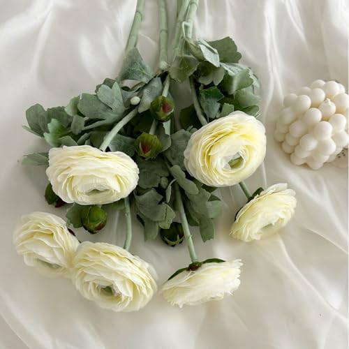 ASTRYAS Ranunculus Artificial Flowers, 10Pcs Fake Silk Ranunculus Flowers Faux Flower Bouquet for Wedding Bouquets Centerpieces Vase Home Table Kitchen Decorations(Hot Pink) - Image 5
