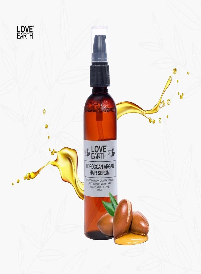 Love Earth Moroccan Argan Hair Serum Enriched With Goodness of Moroccan Argan Oil And Bhringraj For Frizz Free, Smooth & Shiny Hair 100ml - Image 2
